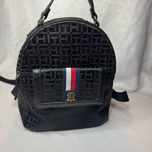 Tommy Hilfiger Monogram Logo Mini Backpack Black